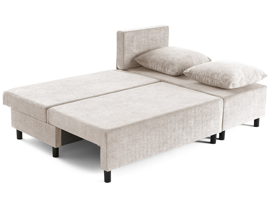 Canapé d'angle réversible 4 places convertible avec coffre en tissu texturé Gloria