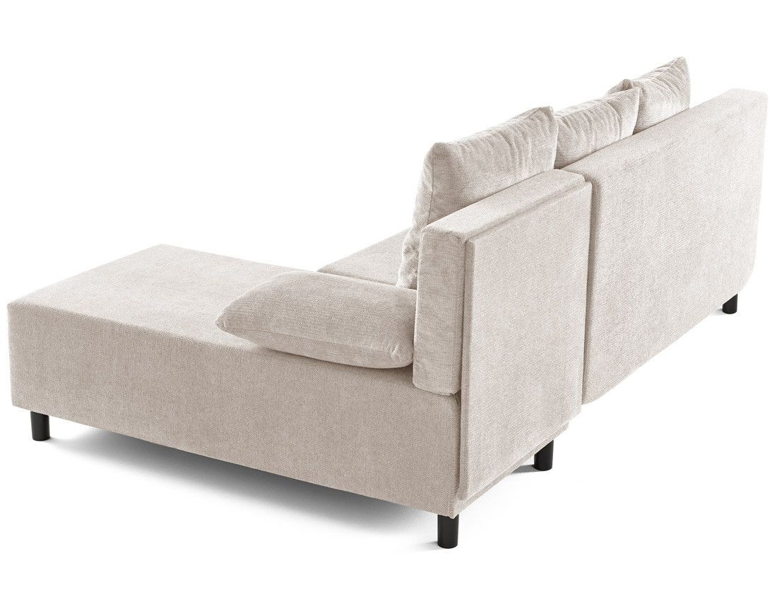 Canapé d'angle réversible 4 places convertible avec coffre en tissu texturé Gloria