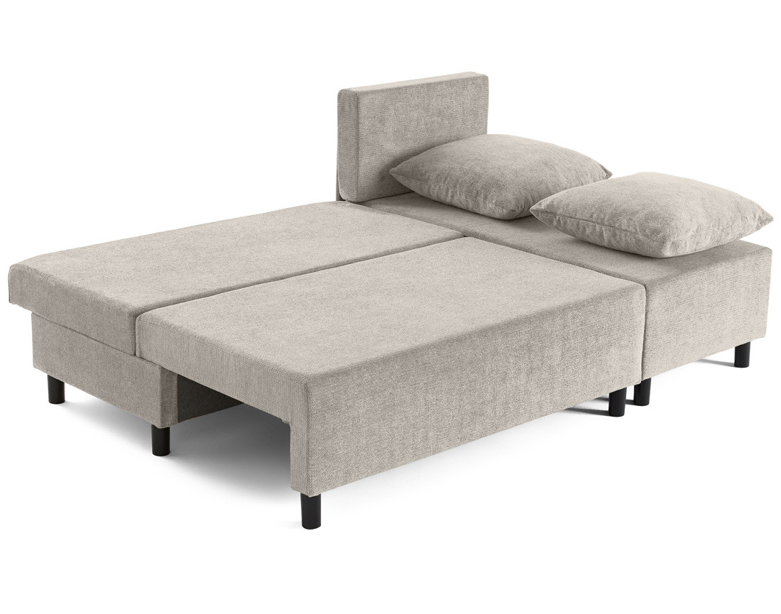 Canapé d'angle réversible 4 places convertible avec coffre en tissu texturé Gloria