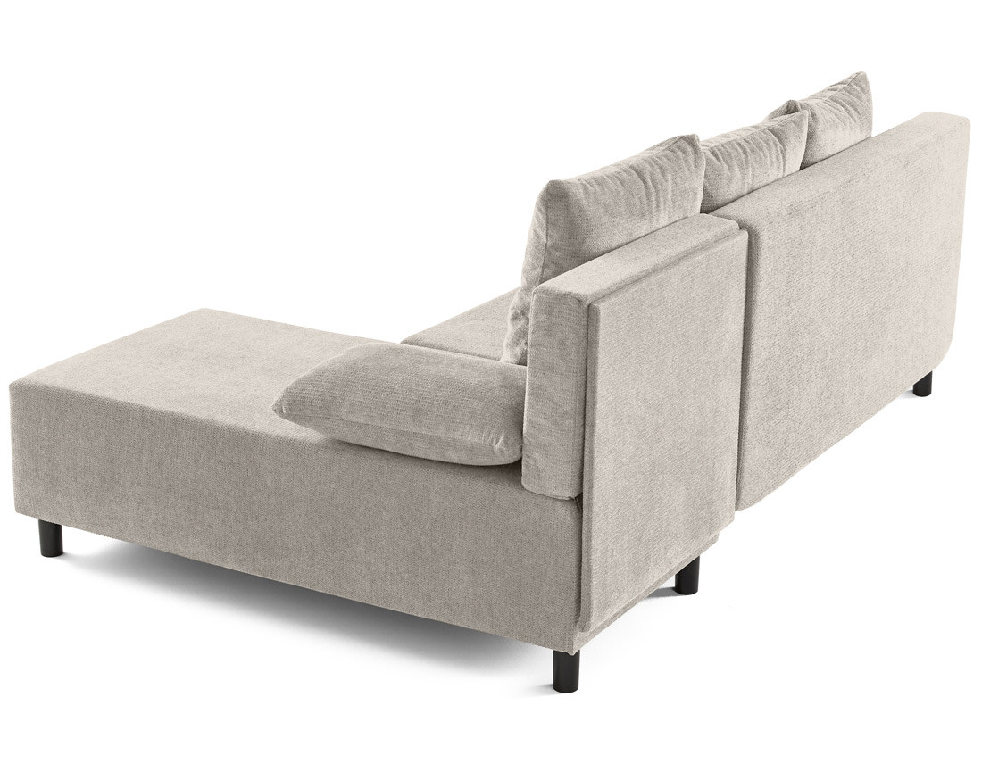 Canapé d'angle réversible 4 places convertible avec coffre en tissu texturé Gloria