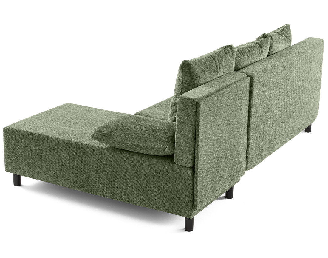 Canapé d'angle réversible 4 places convertible avec coffre en tissu texturé Gloria