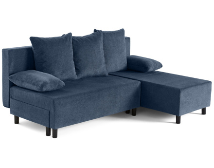 Canapé d'angle réversible 4 places convertible avec coffre en tissu texturé Gloria