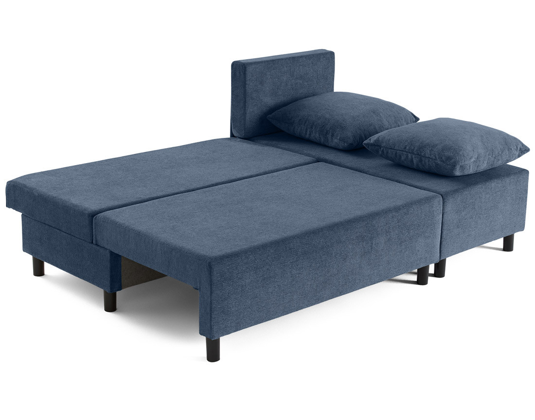 Canapé d'angle réversible 4 places convertible avec coffre en tissu texturé Gloria