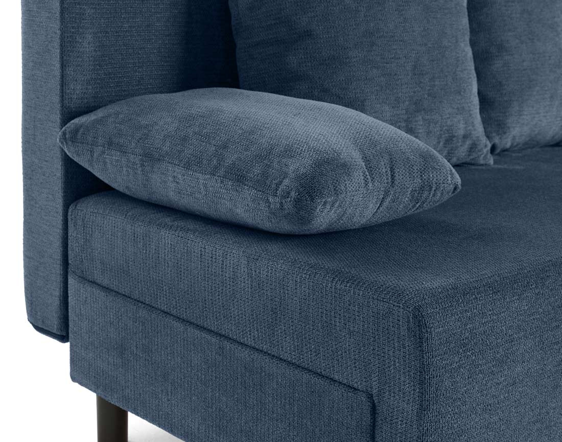 Canapé d'angle réversible 4 places convertible avec coffre en tissu texturé Gloria