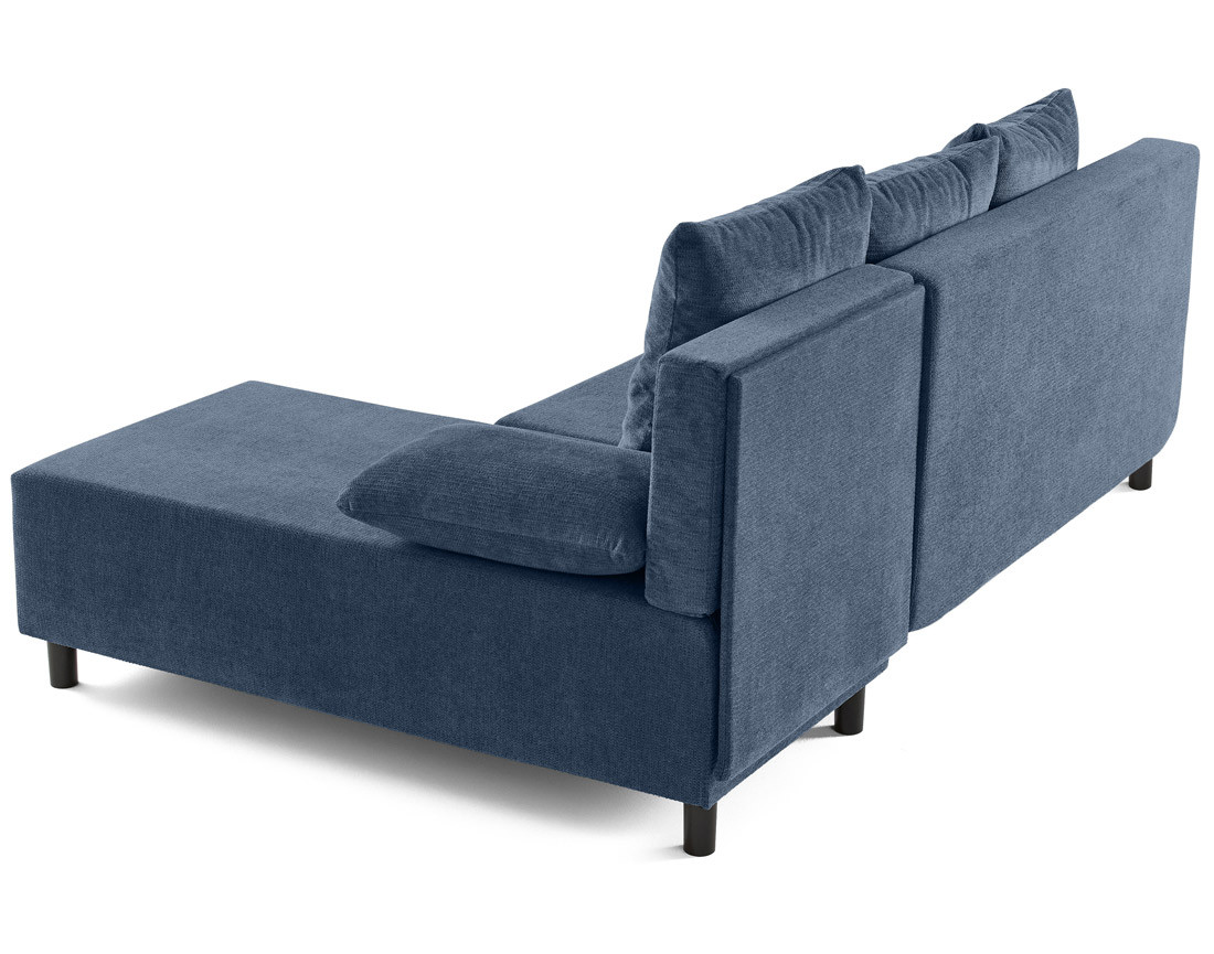 Canapé d'angle réversible 4 places convertible avec coffre en tissu texturé Gloria