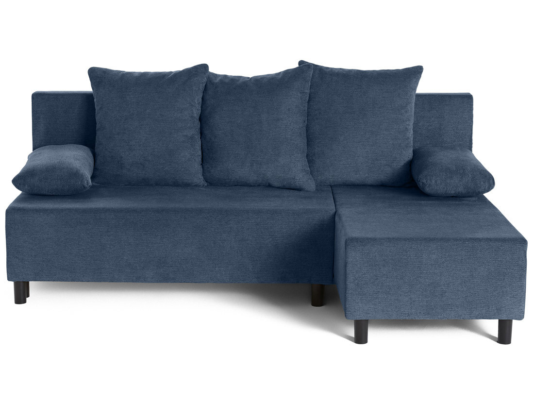 Canapé d'angle réversible 4 places convertible avec coffre en tissu texturé Gloria