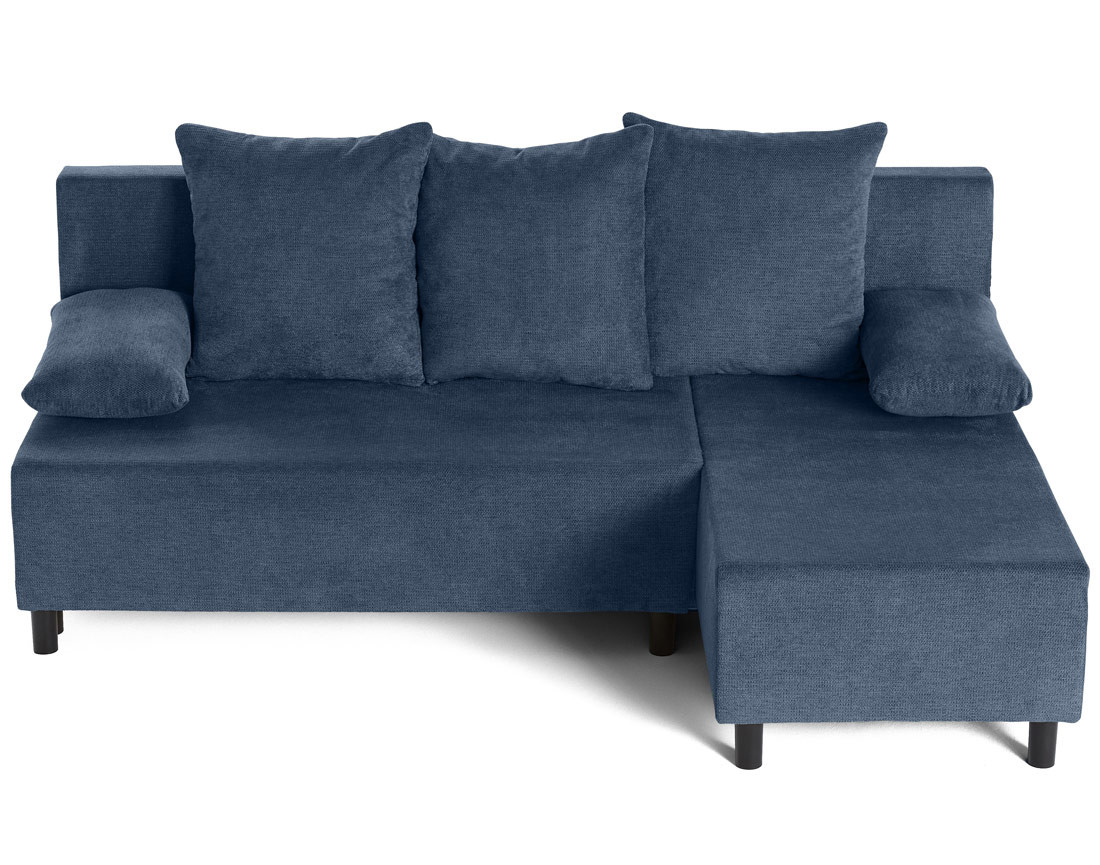 Canapé d'angle réversible 4 places convertible avec coffre en tissu texturé Gloria