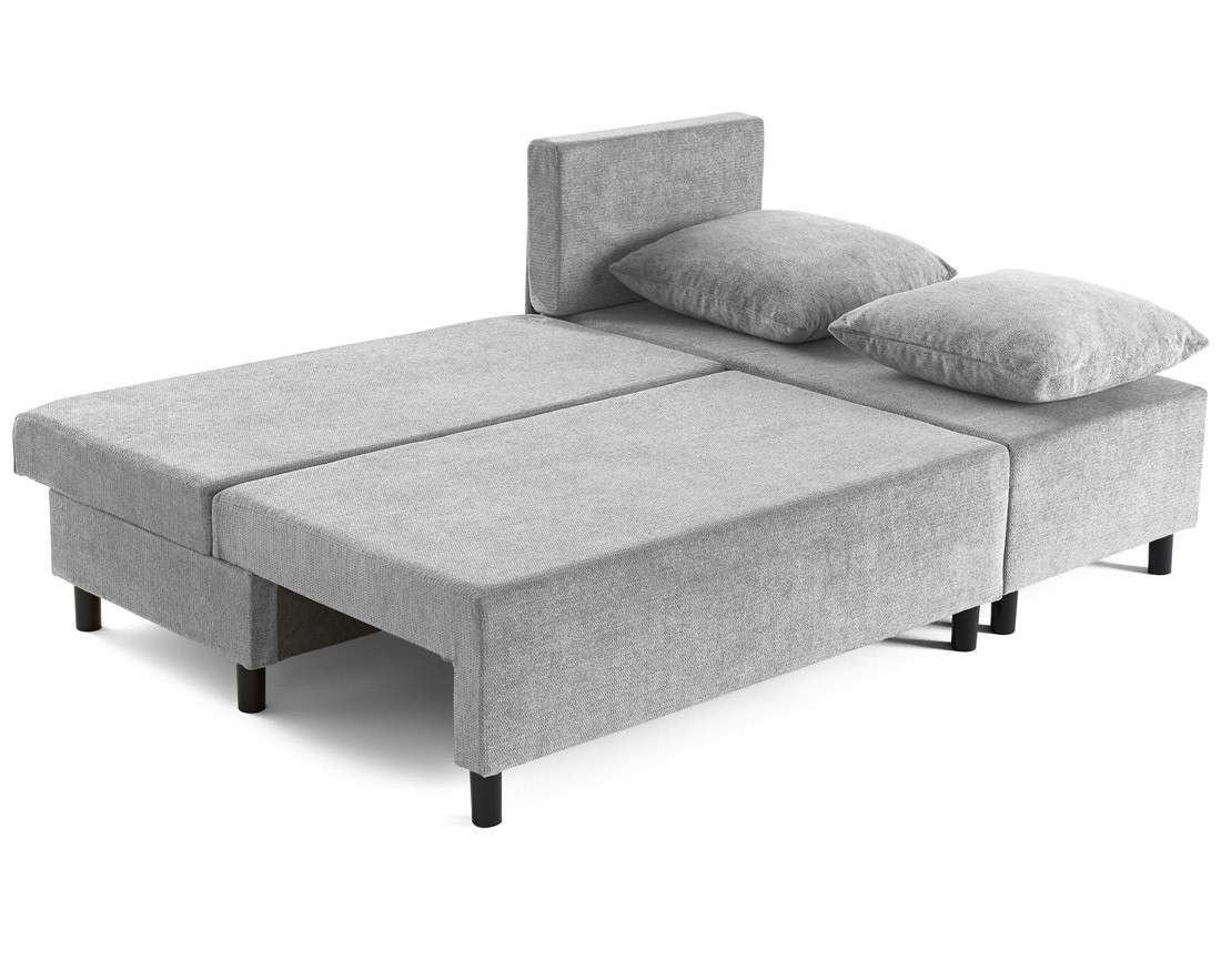 Canapé d'angle réversible 4 places convertible avec coffre en tissu texturé Gloria