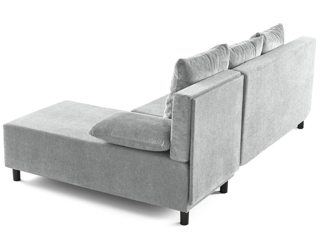 Canapé d'angle réversible 4 places convertible avec coffre en tissu texturé Gloria