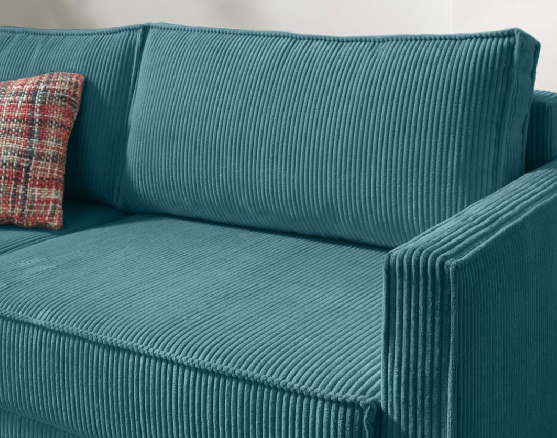 Canapé 3 places convertible avec coffre en velours côtelé Charlie