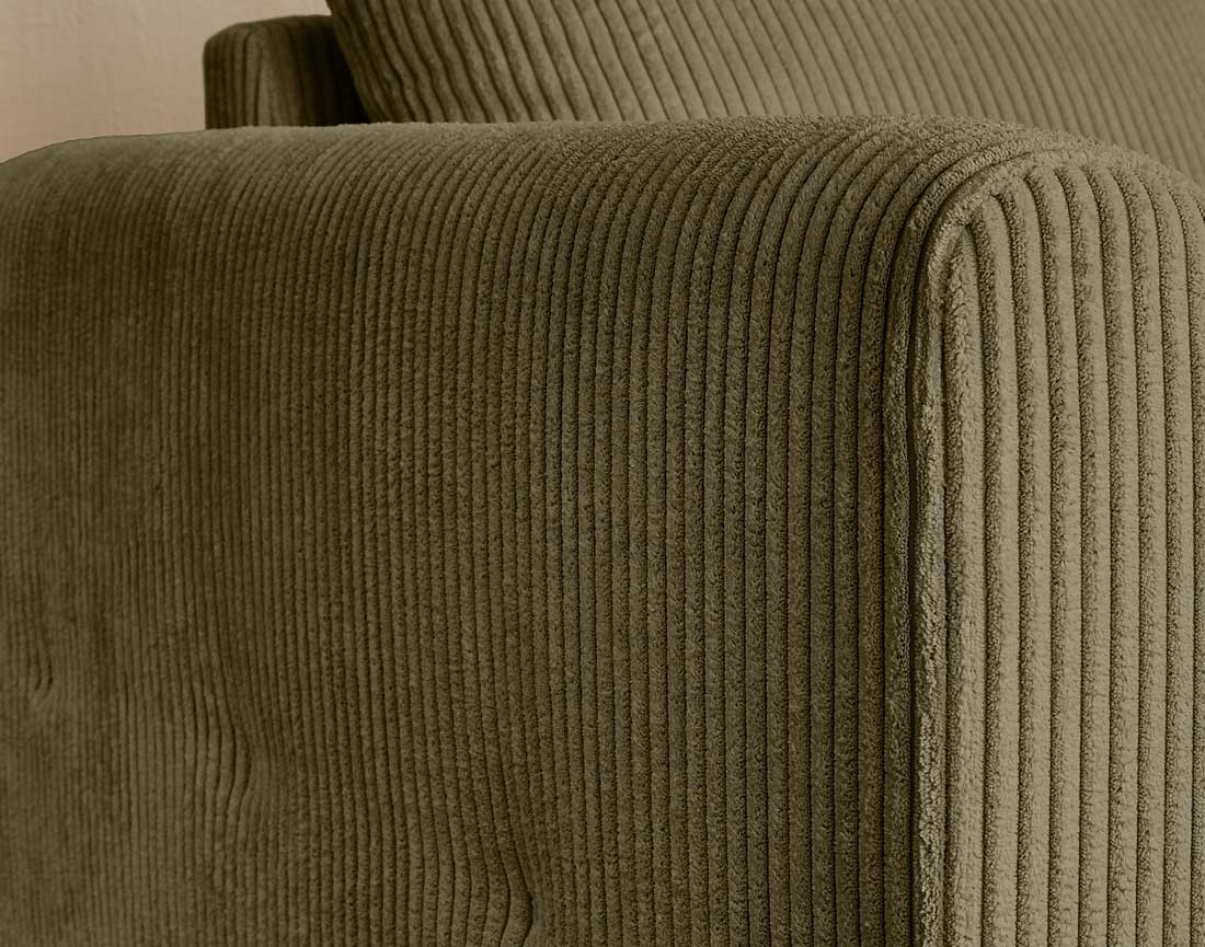Canapé 3 places en velours côtelé Rune