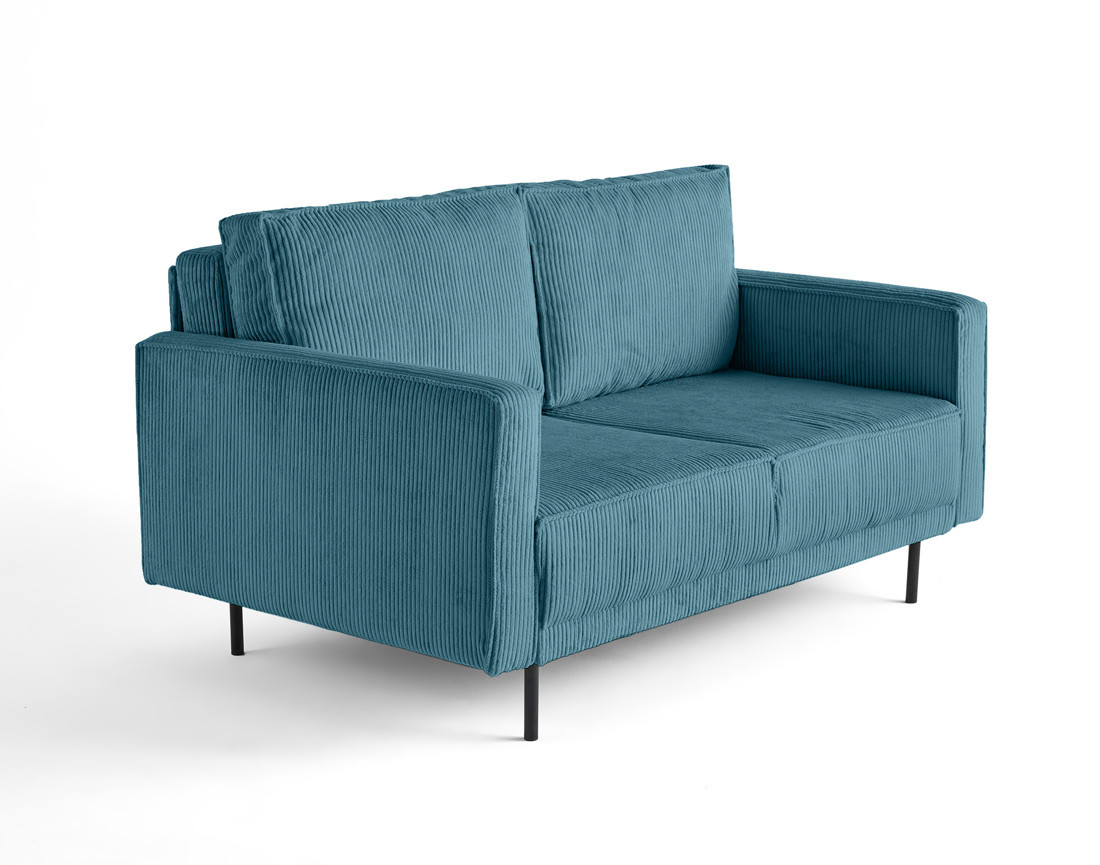 Canapé droit 2 places en velours côtelé Charlie