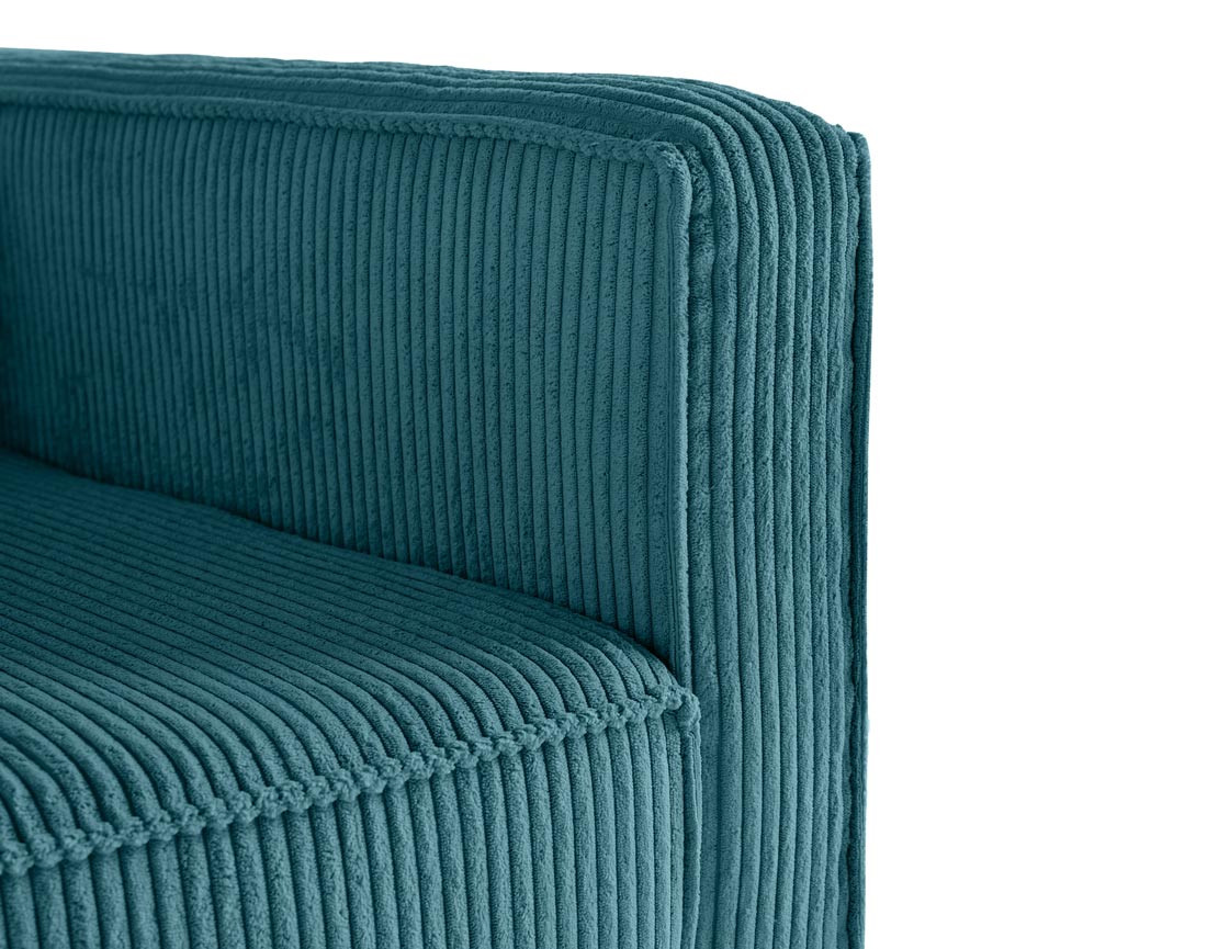 Canapé droit 2 places en velours côtelé Charlie