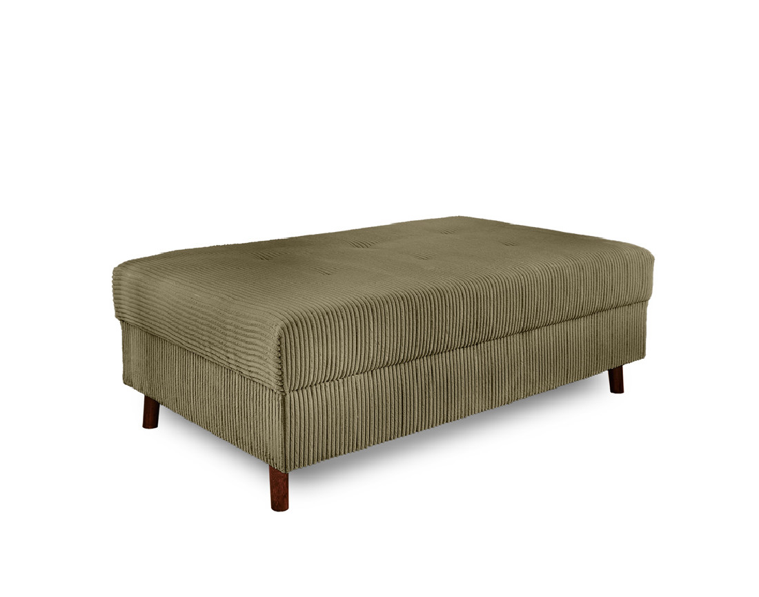 Canapé d'angle gauche - 4 places - avec pouf d'appoint - en velours côtelé - Rune