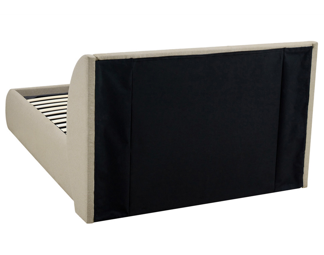 Lit coffre 180x200 cm sommier inclus en tissu Florina
