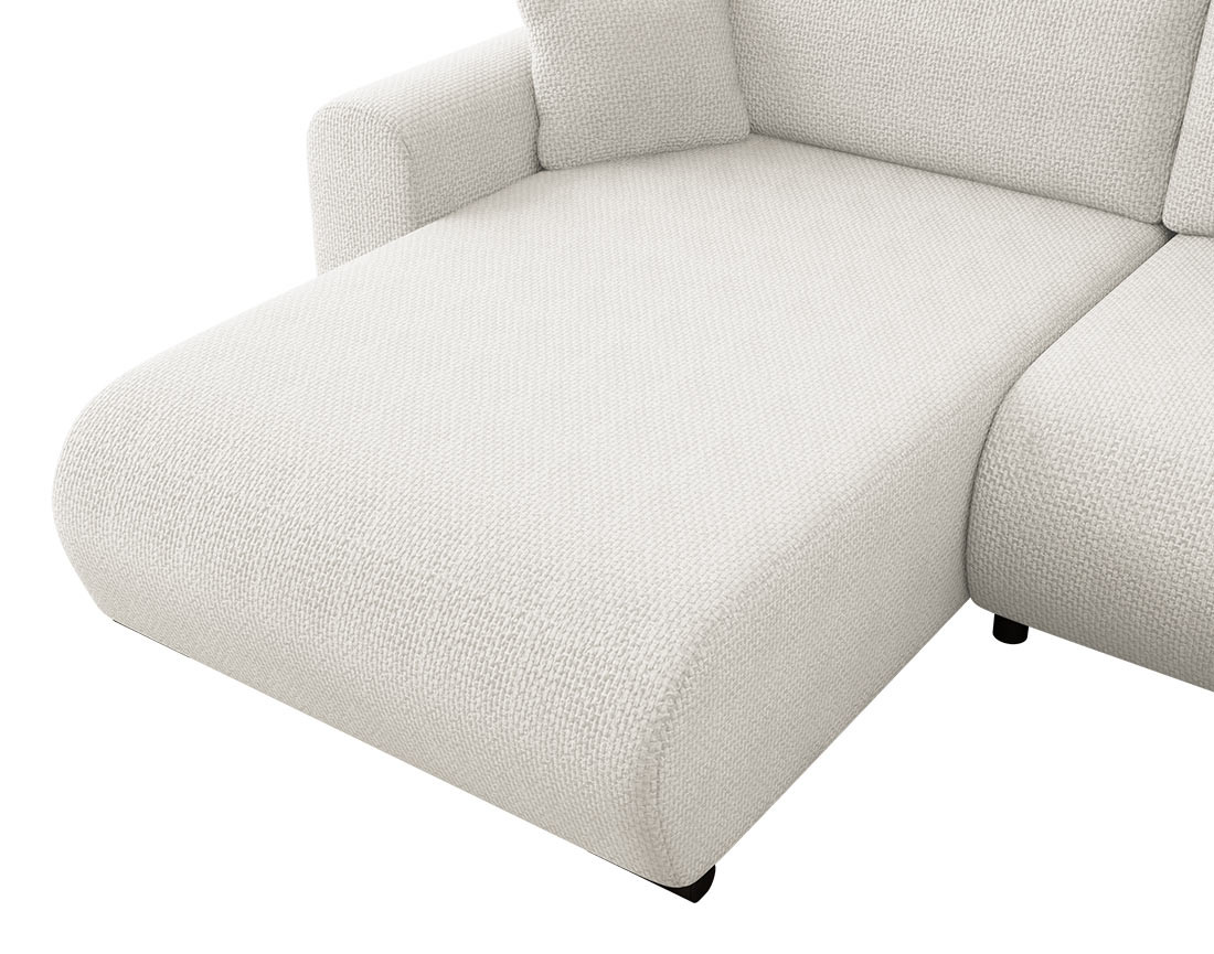 Canapé d'angle réversible 4 places convertible avec coffre en velours texturé Rosalie