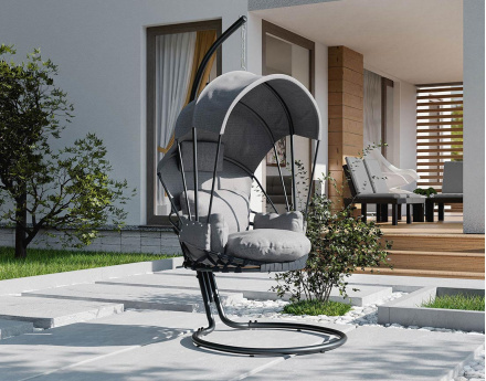 Fauteuil suspendu avec pare-soleil en tissu Namu