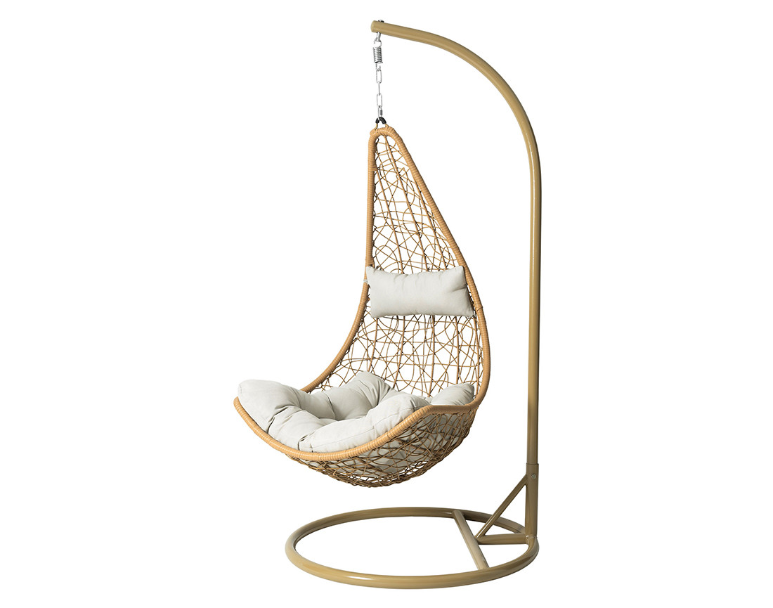 Fauteuil suspendu avec coussins effet rotin Palaos
