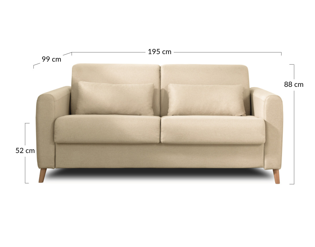 Canapé 3 places convertible express quotidien en tissu Timo