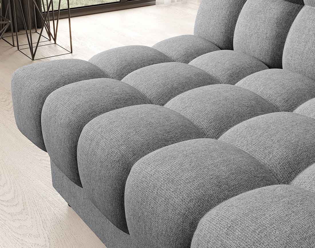 Canapé convertible clic-clac 3 places avec coffre en tissu texturé Ezra