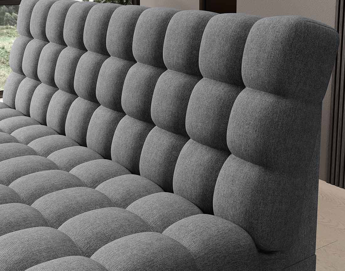 Canapé convertible clic-clac 3 places avec coffre en tissu texturé Ezra