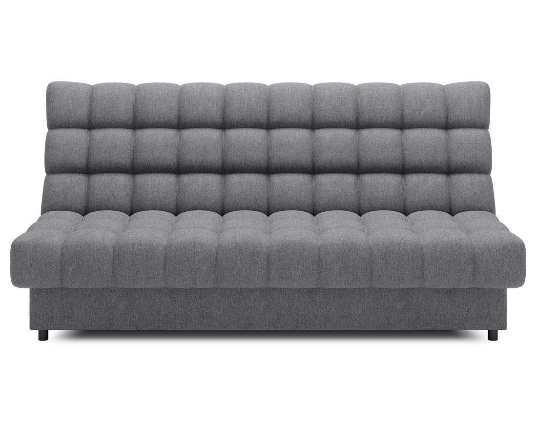 Canapé convertible clic-clac 3 places avec coffre en tissu texturé Ezra