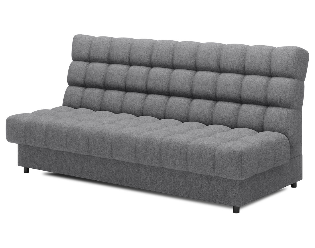 Canapé convertible clic-clac 3 places avec coffre en tissu texturé Ezra