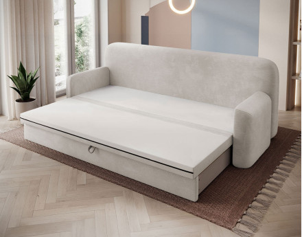 Canapé droit 3 places convertible avec coffre en velours côtelé Marius