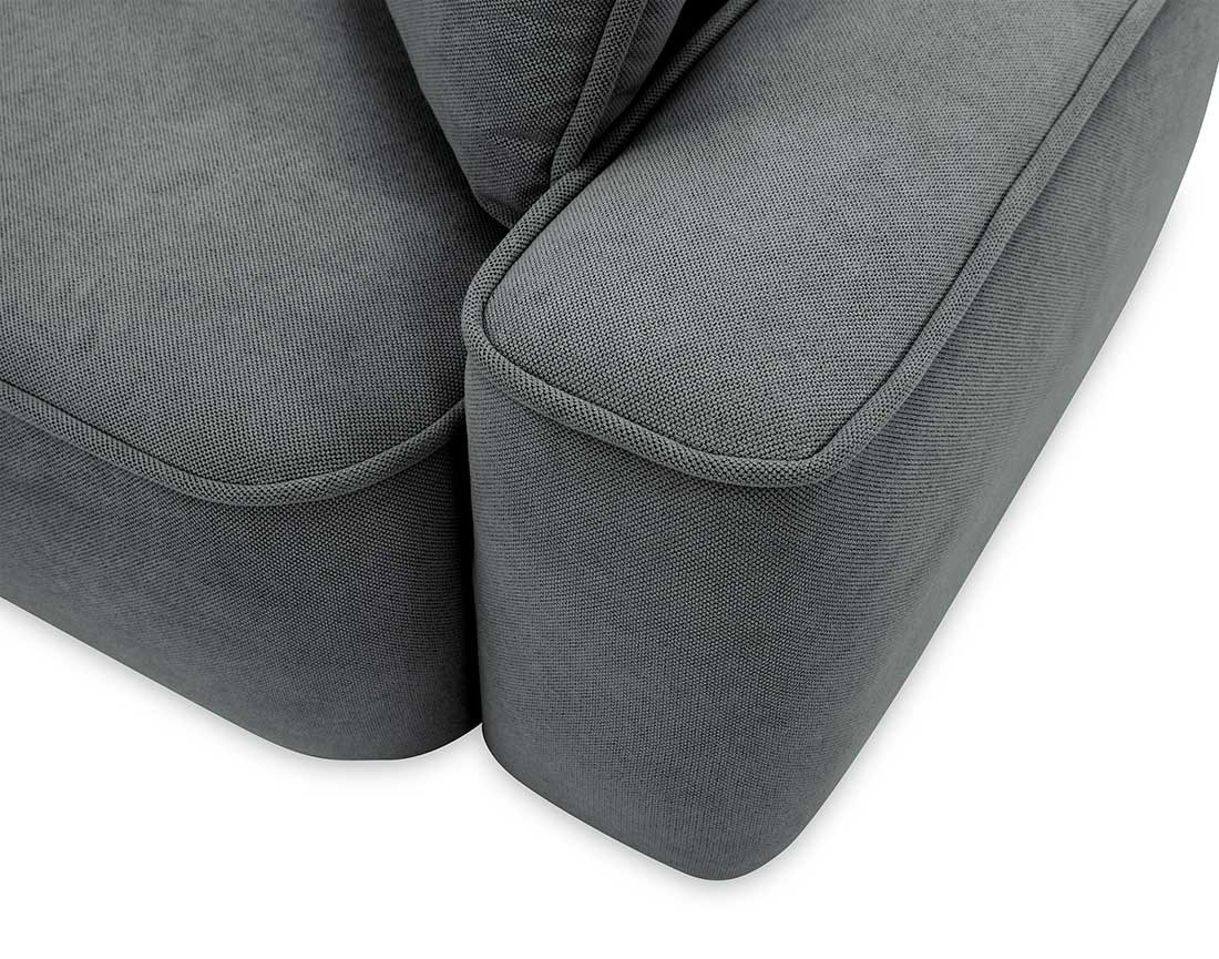 Canapé d'angle réversible 4 places convertible avec coffre en tissu texturé Enma