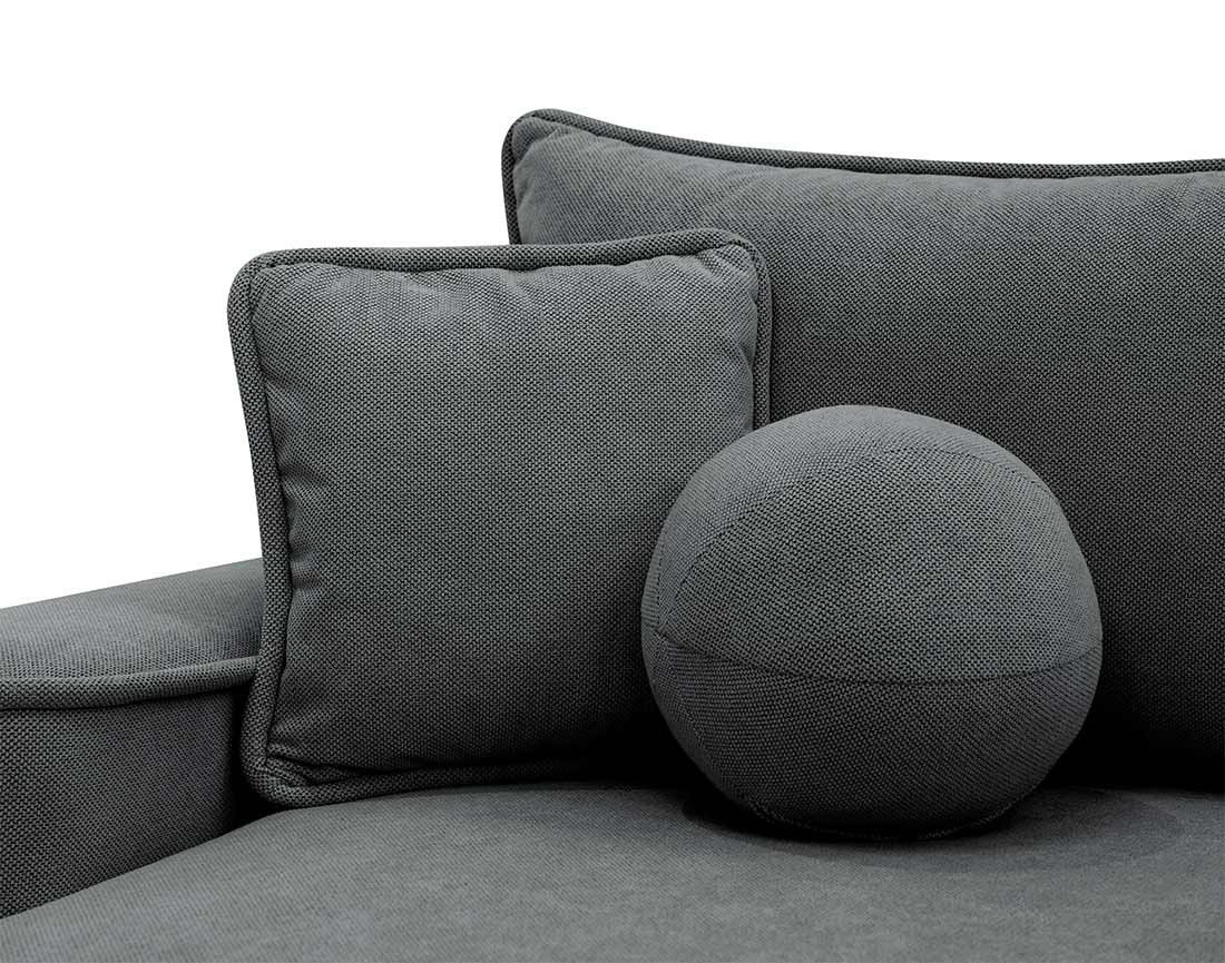 Canapé d'angle réversible 4 places convertible avec coffre en tissu texturé Enma