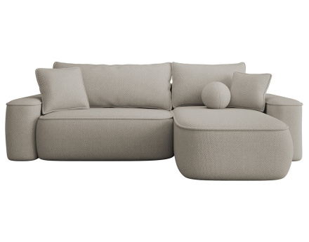 Canapé d'angle réversible 4 places convertible avec coffre en tissu texturé Enma