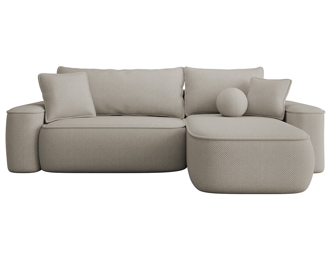 Canapé d'angle réversible 4 places convertible avec coffre en tissu texturé Enma
