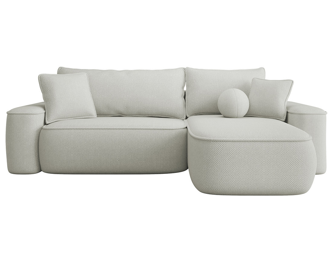 Canapé d'angle réversible 4 places convertible avec coffre en tissu texturé Enma