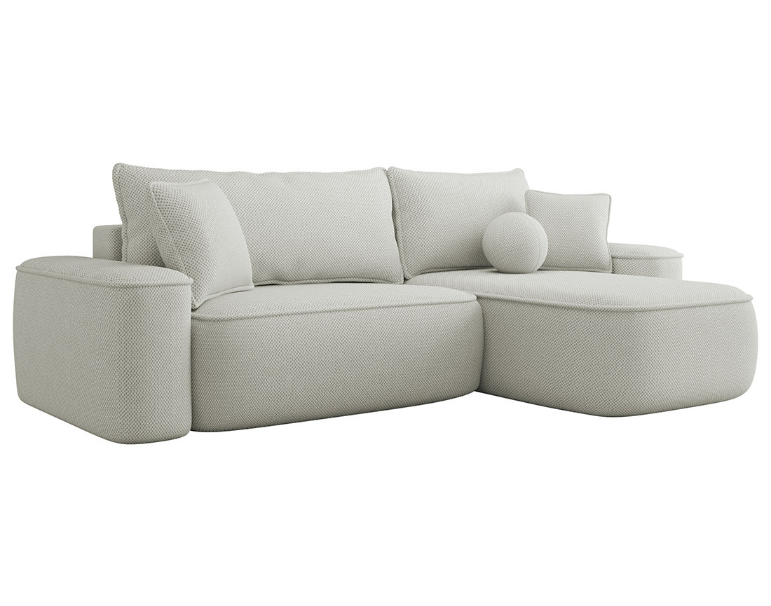 Canapé d'angle réversible 4 places convertible avec coffre en tissu texturé Enma