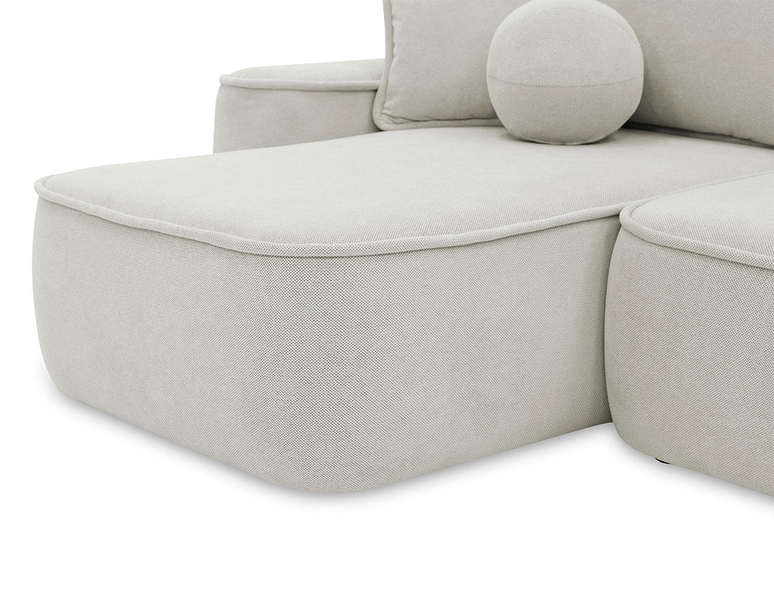 Canapé d'angle réversible 4 places convertible avec coffre en tissu texturé Enma