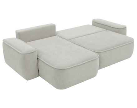 Canapé d'angle réversible 4 places convertible avec coffre en tissu texturé Enma