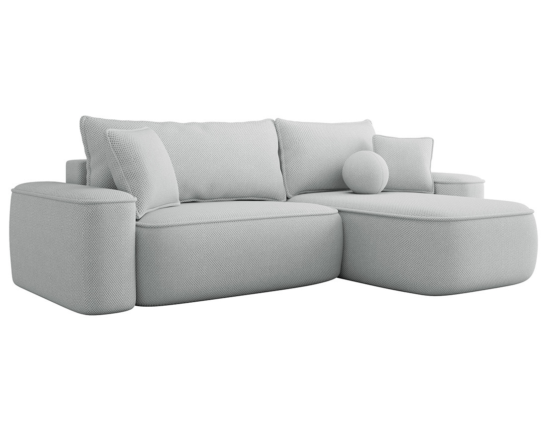 Canapé d'angle réversible 4 places convertible avec coffre en tissu texturé Enma
