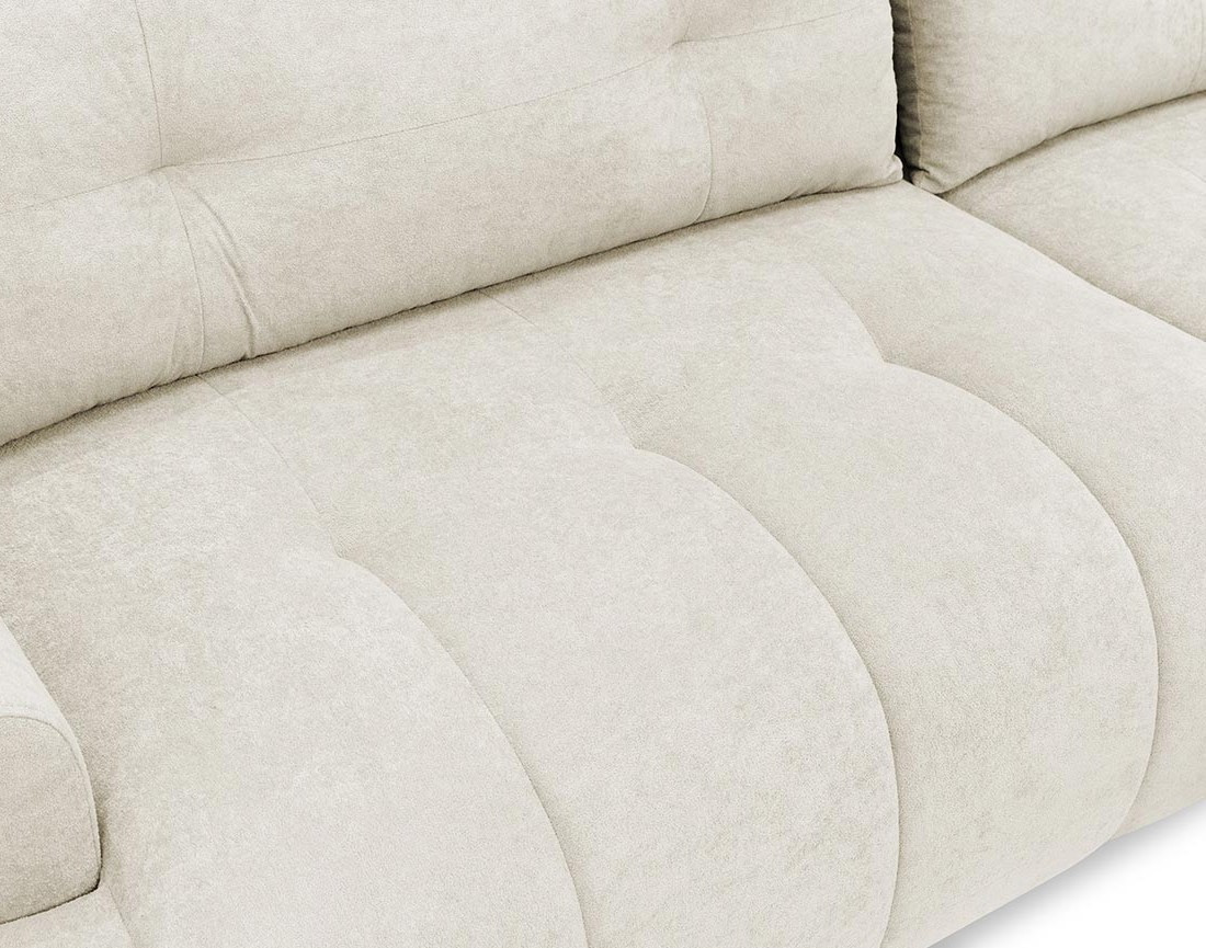 Canapé d'angle droit 4 places convertible avec coffre en tissu texturé Luzzio