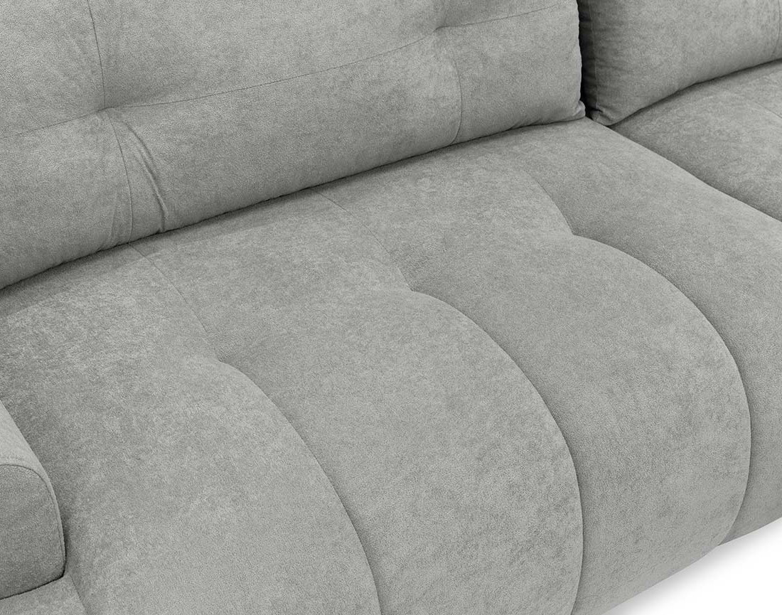 Canapé d'angle droit 4 places convertible avec coffre en tissu texturé Luzzio
