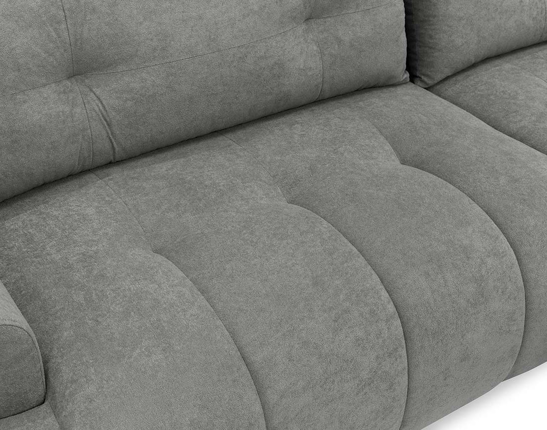 Canapé d'angle droit 4 places convertible avec coffre en tissu texturé Luzzio