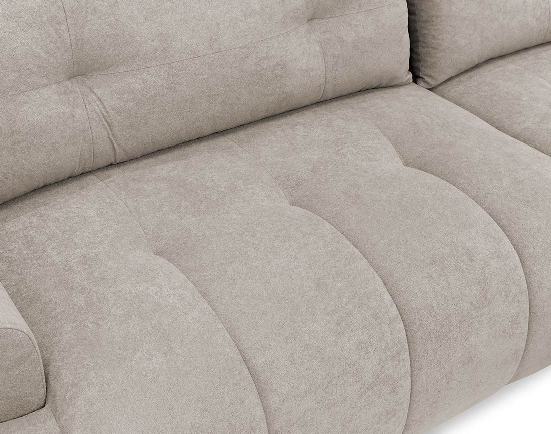 Canapé d'angle droit 4 places convertible avec coffre en tissu texturé Luzzio