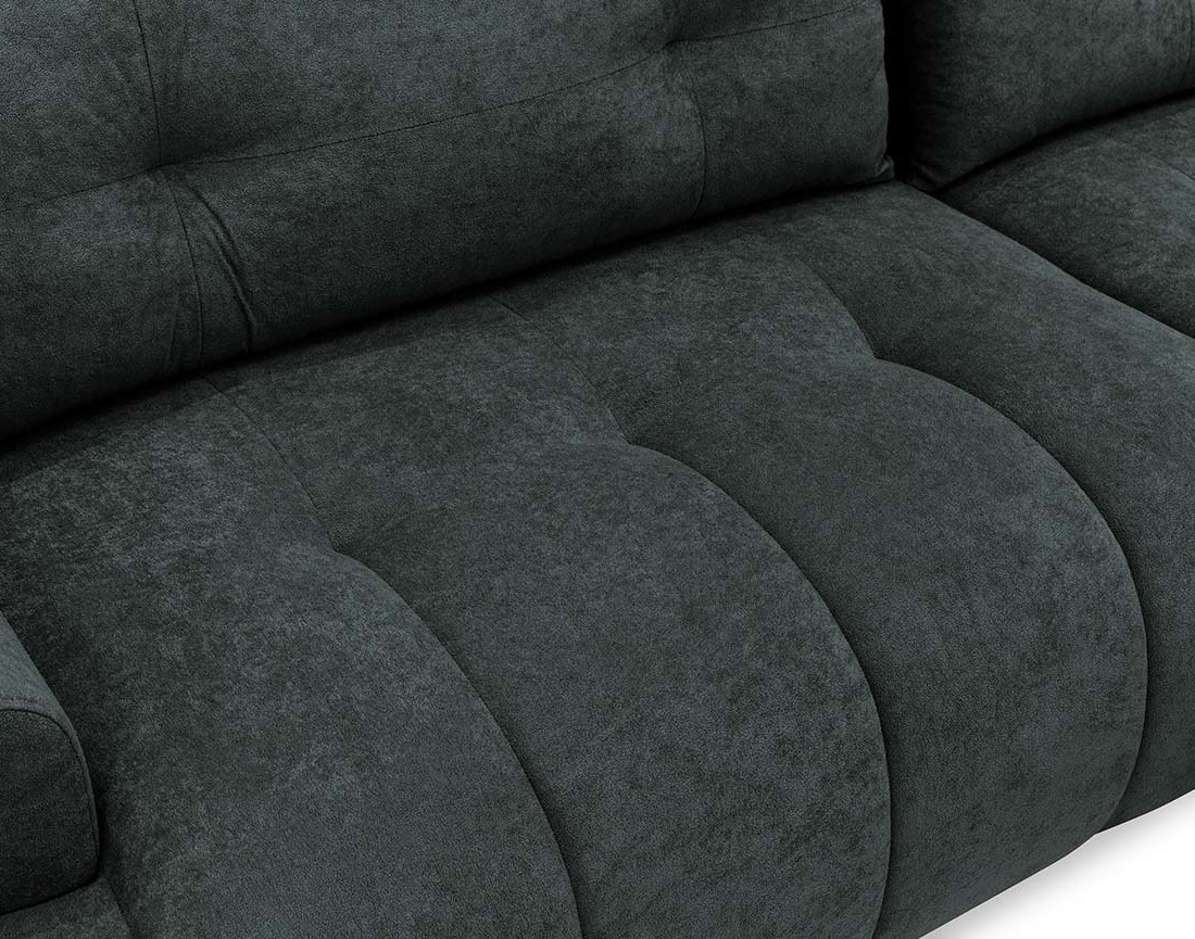 Canapé d'angle droit 4 places convertible avec coffre en tissu texturé Luzzio