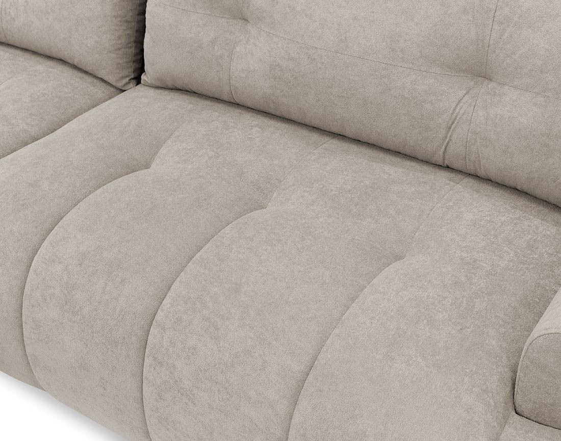 Canapé d'angle gauche 4 places convertible avec coffre en tissu texturé Luzzio