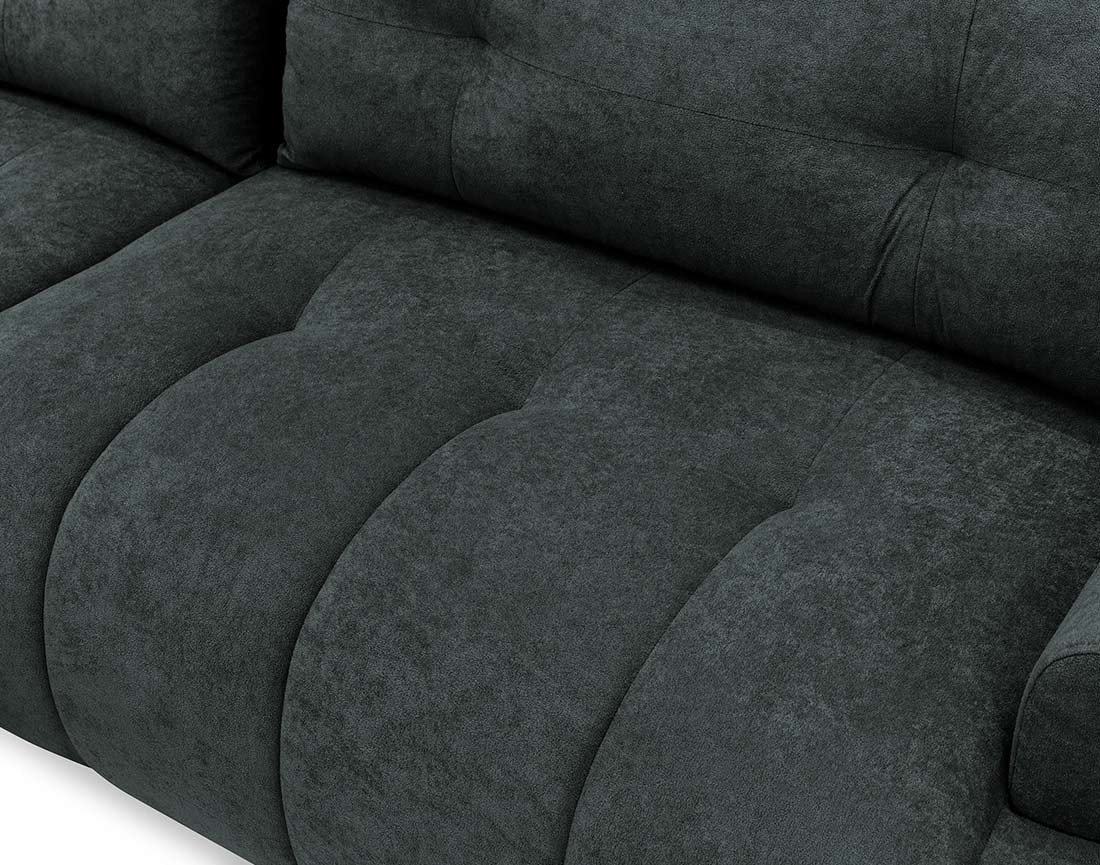 Canapé d'angle gauche 4 places convertible avec coffre en tissu texturé Luzzio