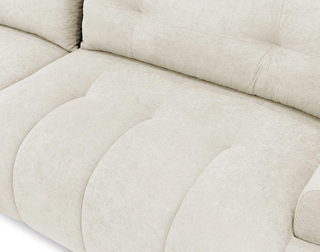 Canapé d'angle gauche 4 places convertible avec coffre en tissu texturé Luzzio