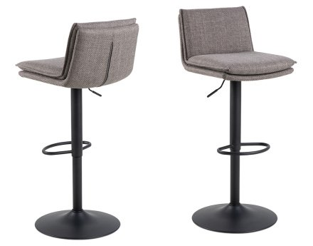 Lot de 2 tabourets ajustables et pivotants en tissu Alora