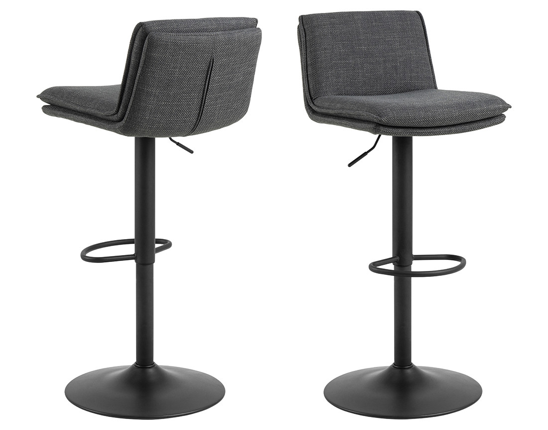 Lot de 2 tabourets ajustables et pivotants en tissu Alora