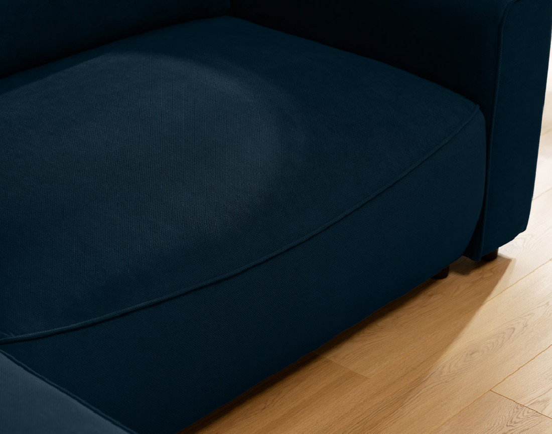 Canapé d'angle gauche 4 places convertible avec coffre en tissu texturé Aurelia