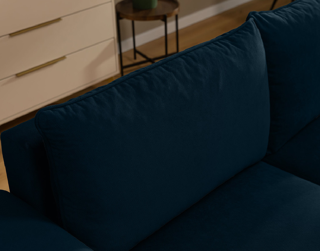 Canapé d'angle gauche 4 places convertible avec coffre en tissu texturé Aurelia