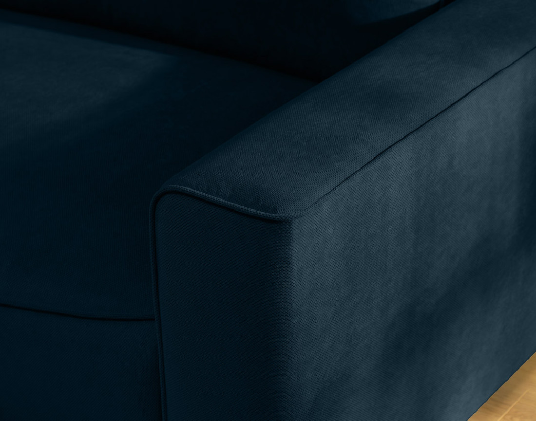 Canapé d'angle gauche 4 places convertible avec coffre en tissu texturé Aurelia